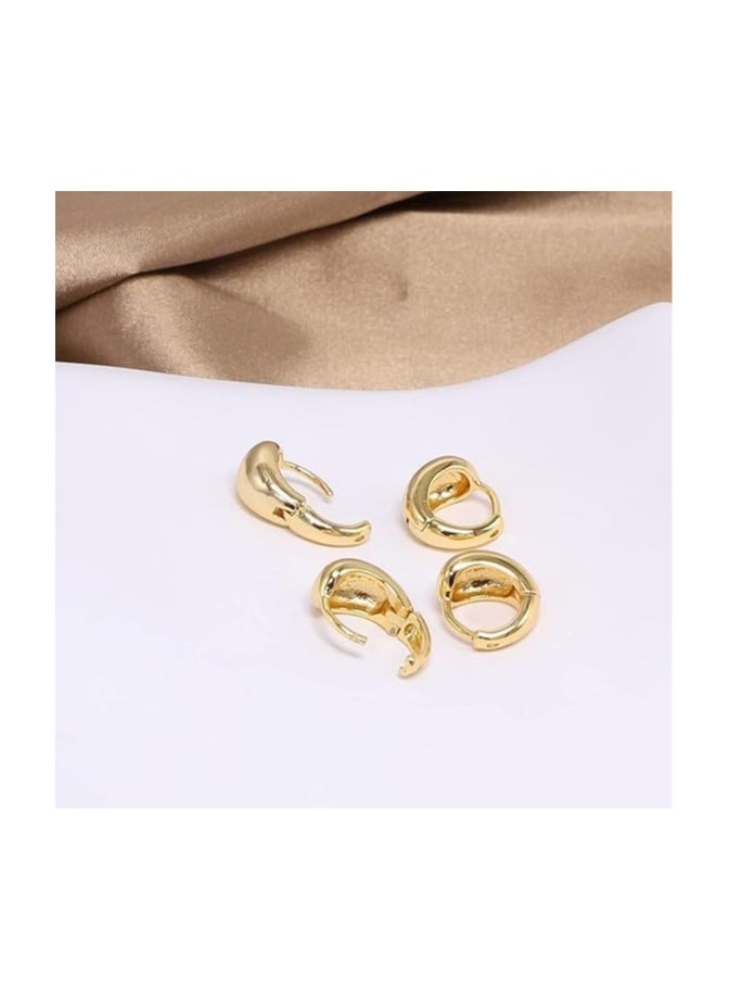 Fayrouz Jewellery Small hoop earrings for women 18k gold plated, barber earrings for women  - Image 3