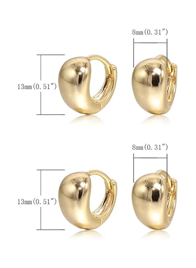 Fayrouz Jewellery Small hoop earrings for women 18k gold plated, barber earrings for women  - Image 4