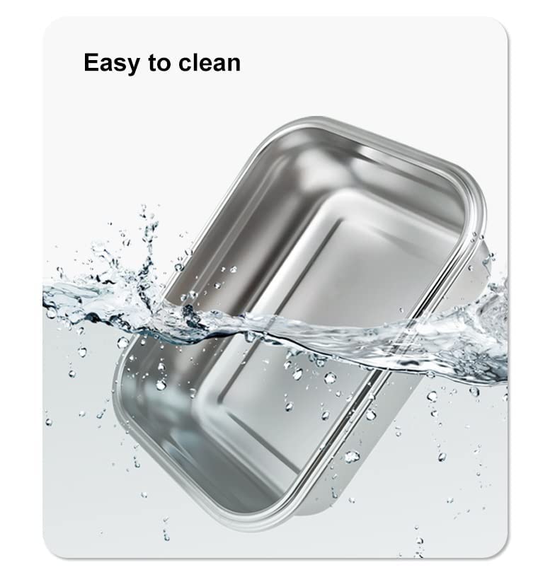 RIGJAK Insulated Stainless Steel Plastic Double Wall Lunch Box with Air Tight Spill Proof Lid Tiffin Boxes for Kids Men Women for School Office College - Image 3