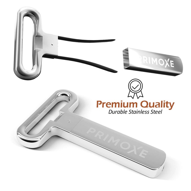 Primoxe Ah So Two Prong Wine Cork Remover with Bottle Opener - Professional Stainless Steel Puller - Extractor For Opening & Vintage Collecting - for Connoisseurs & Collectors to Uncork - Image 2