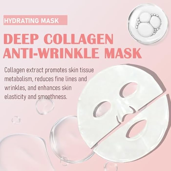 Loobexery 5 Pack Bio-Collagen Face Mask, Collagen Face Mask Overnight, Anti-Wrinkle Lifting Collagen Mask, Deeply Hydrates, Minimizes Pores, And Enhances Elasticity - Image 4