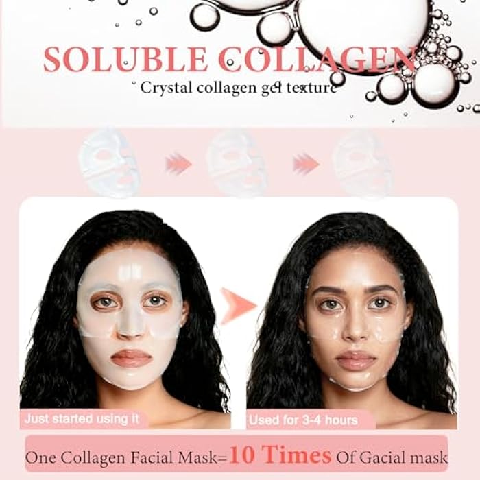Loobexery 5 Pack Bio-Collagen Face Mask, Collagen Face Mask Overnight, Anti-Wrinkle Lifting Collagen Mask, Deeply Hydrates, Minimizes Pores, And Enhances Elasticity - Image 3