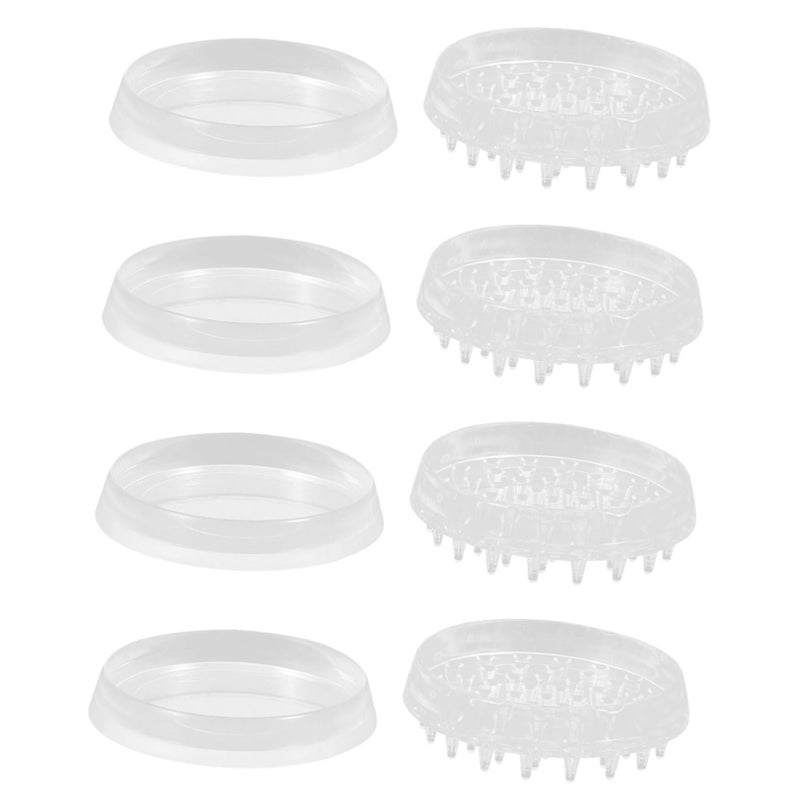 8Pcs Transparent Furniture Caster Cups With and Without Spikes for Hardwood Floor Chair Table Desk - Image 2