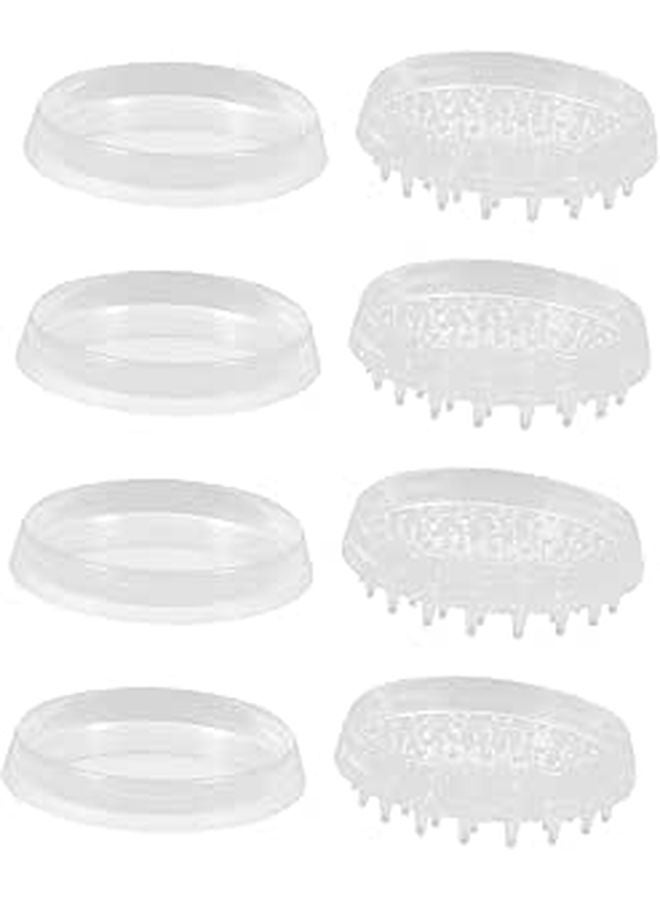 8Pcs Transparent Furniture Caster Cups With and Without Spikes for Hardwood Floor Chair Table Desk - Image 1
