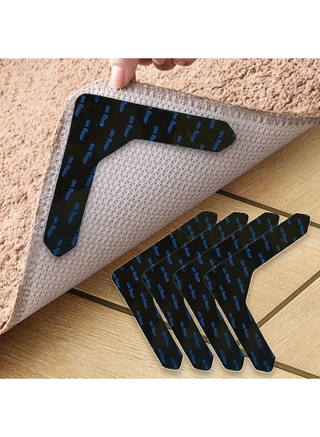 4pcs Double Sided Anti Slip Washable Carpet Tape For Wood Floors Tile - Image 2