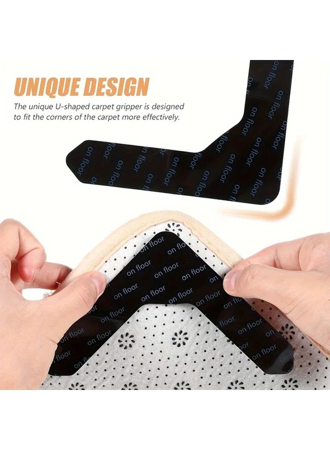 4pcs Double Sided Anti Slip Washable Carpet Tape For Wood Floors Tile - Image 5