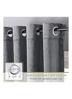 Intex Curtains House Elegant Velvet Thermal Insulated Curtain Light Blocking Shades 2 panels For Living Room With Steel Grommets  - Image 2