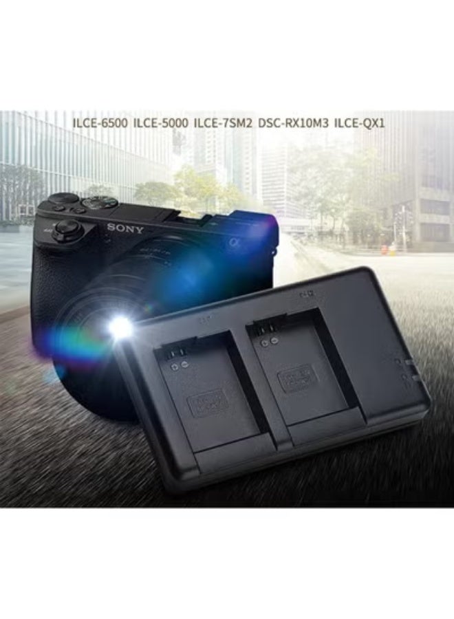 Fb NP-FW50 Camera Battery Charger for Sony a6000, a5100, a6300, a7M2, a7R2, a7S2 - Dual Charger - Image 1