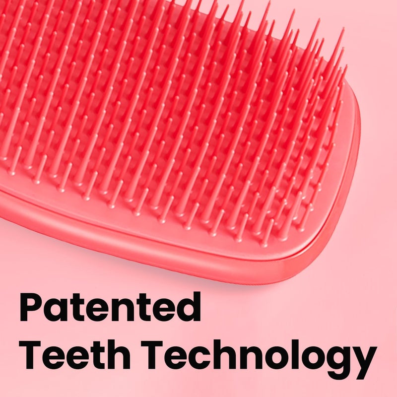 TANGLE TEEZER Market diverse application fit The Ultimate Detangler Hairbrush | For Wet & Dry Hair | Detangles All Hair Types | Reduces Breakage, Eliminates Knots | Two-Tiered Teeth & Comfortable Handle | Pink Punch Flexible sizing options - Image 5