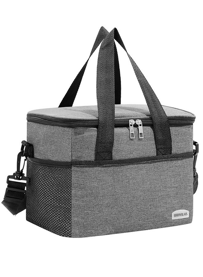 UETEEY Portable Picnic Basket Large Capacity Lunch Bag Picnic Cooler Bag Insulated Picnic Basket, Picnic Cooler, Oxford Cloth Crossbody Portable Outdoor Picnic Bag Picnic Supplies Camping Accessories  - Image 1