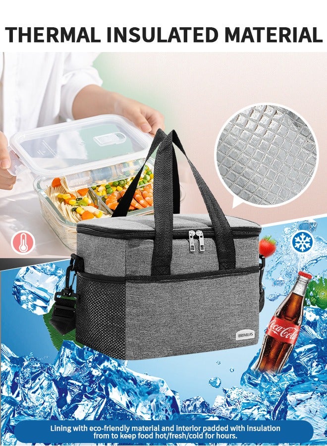 UETEEY Portable Picnic Basket Large Capacity Lunch Bag Picnic Cooler Bag Insulated Picnic Basket, Picnic Cooler, Oxford Cloth Crossbody Portable Outdoor Picnic Bag Picnic Supplies Camping Accessories  - Image 3
