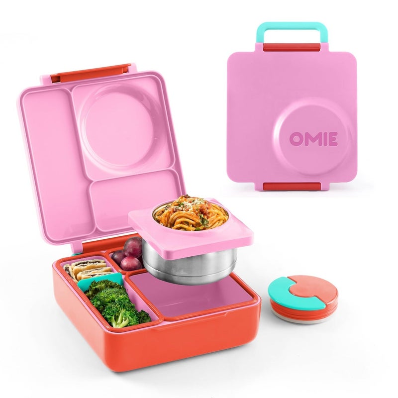 أومي OmieBox Bento Box for Kids - Insulated with Leak Proof Thermos Food Jar - 3 Compartments, Two Temperature Zones (Single) (Packaging May Vary) - Image 1