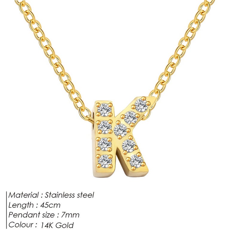 eManco 14K Vacuum Plated Hip Hop Name Pendant Necklace with Zirconia Letter Splice Chain，Luxury Elegant Fashion Jewelry, Stylish Ornaments - Image 1