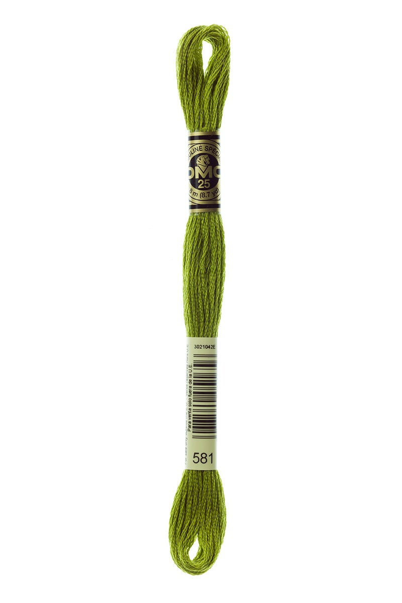 DMC 117581 Six Stranded Cotton Embroidery Floss Moss Green 87Yard