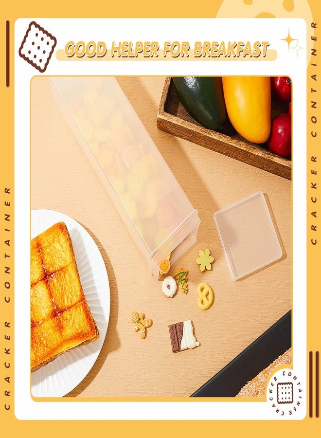 Suclain 6 Pcs Saltine Cracker Sleeve Storage Container Square Cracker Keeper Plastic Container Tall Spaghetti Baking Soda Canister Bread Saver for Airtight Cookie Cereal Fresh Food Holder with Lid - Image 3