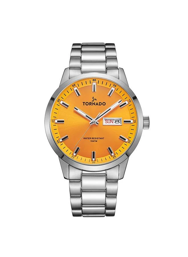 TORNADO Tornado SPECTRA ANALOG Men's Miyota 2305 Movement Watch, Analog Display and High Quality Solid Stainlees Steel Bracelet Strap - T23001-SBSY, Silver