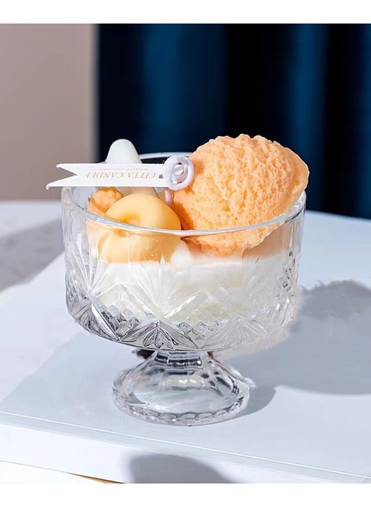 KLNAMAEAAN Ice Cream Luxury Crystal Glass Jar Soy Wax Scented Candle - Image 1