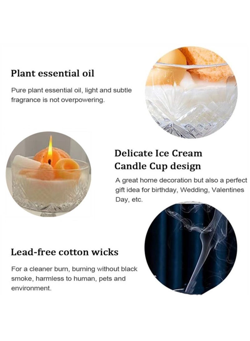 KLNAMAEAAN Ice Cream Luxury Crystal Glass Jar Soy Wax Scented Candle - Image 2