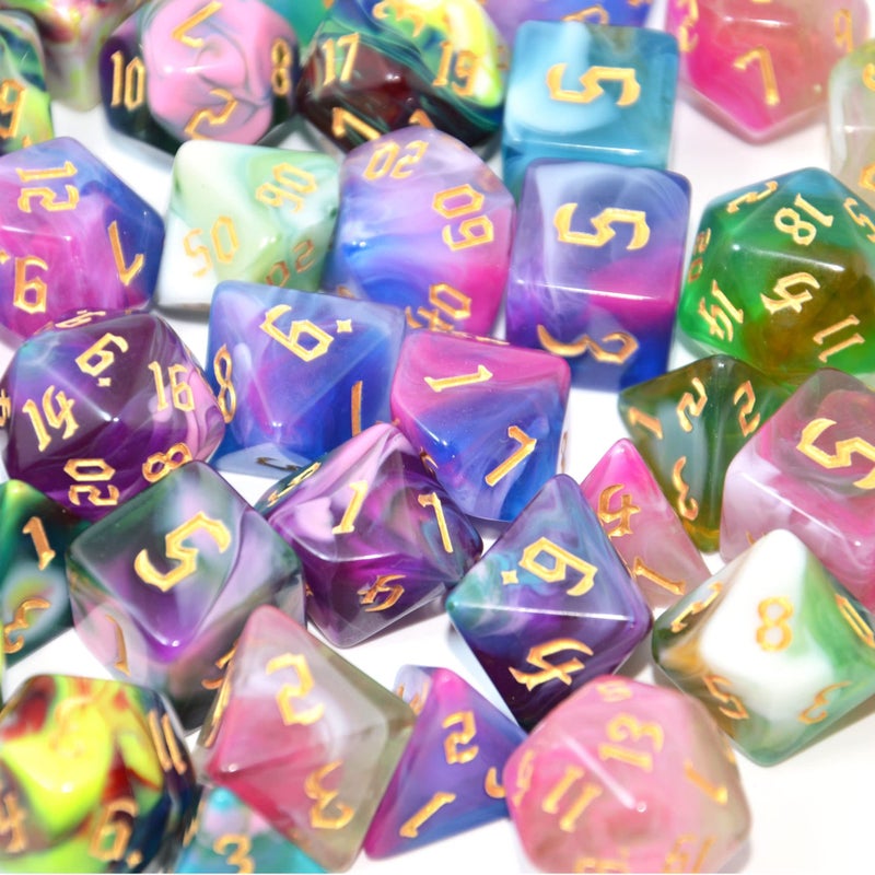 SmartDealsPro 5 x 7 Polyhedral Dice Sets with Pouches for DND RPG MTG Dungeon and Dragons Table Board Roll Playing Games D4 D8 D10 D12 D20 (4-Color Sets) - Image 5