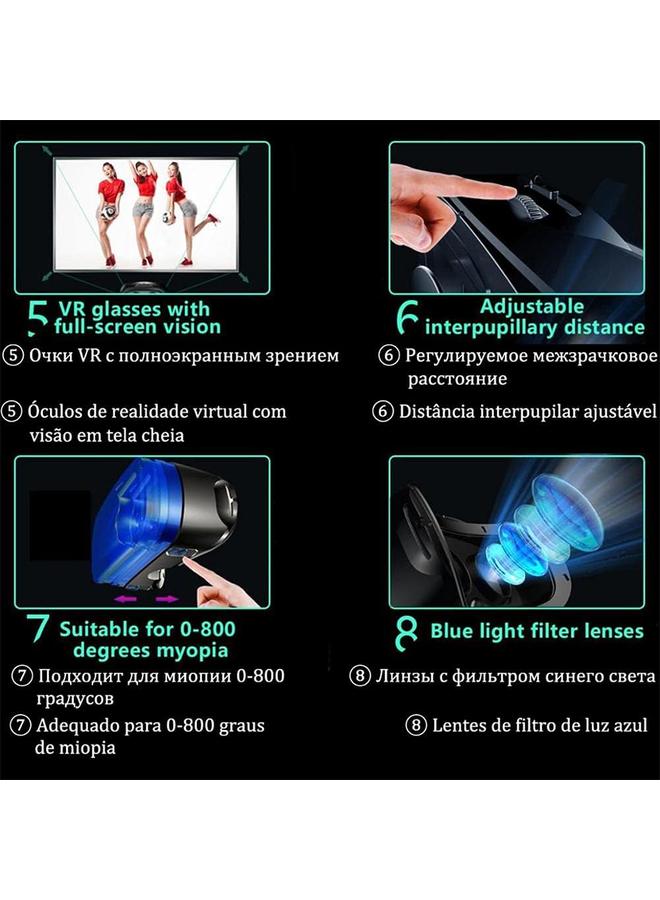 نظارات الواقع الافتراضي VRG Pro ثلاثية الأبعاد، سماعة رأس للواقع الافتراضي لهواتف آيفون وأندرويد مقاس 5.0-7.0 بوصة، استمتع بأفضل ألعاب الهاتف المحمول وأفلام 360 مع جميع هواتف أندرويد الذكية براحة وليونة، C - Image 4