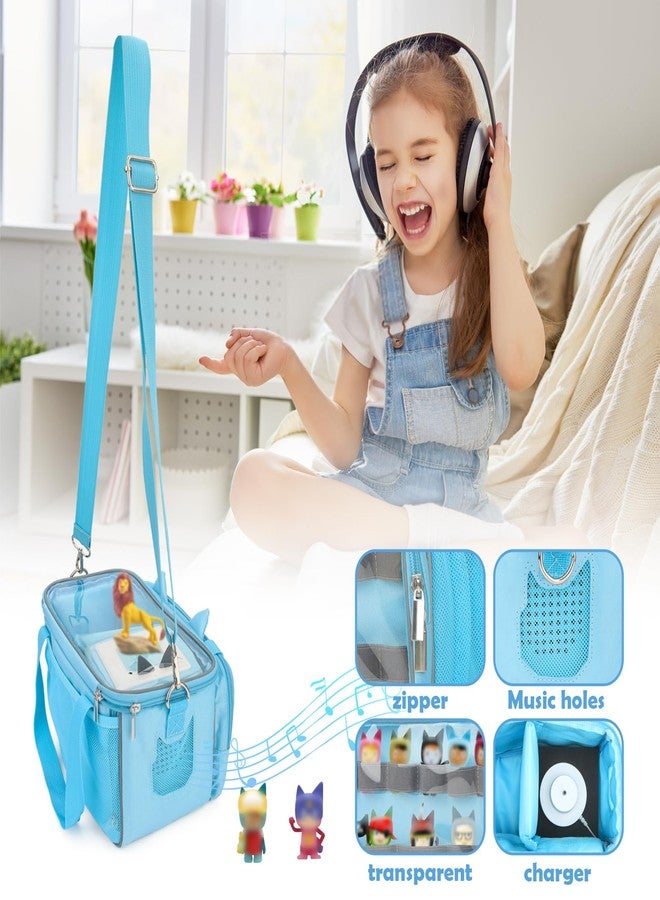Taladad Carrying Case for Toniebox, Tonie Characters Figures, Toniebox Starter Set Headphones Charging Station Bag (Blue) - Image 5