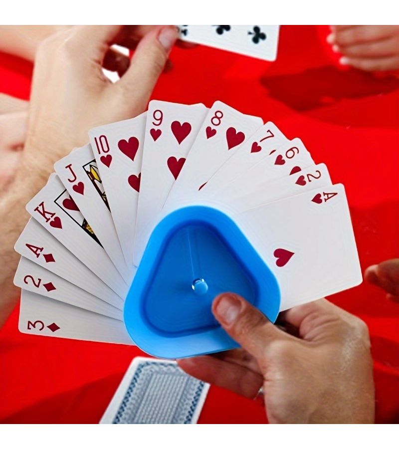 1 Set Triangle Clip Card Holder Hands Free Poker Game Accessories Gift - Image 2