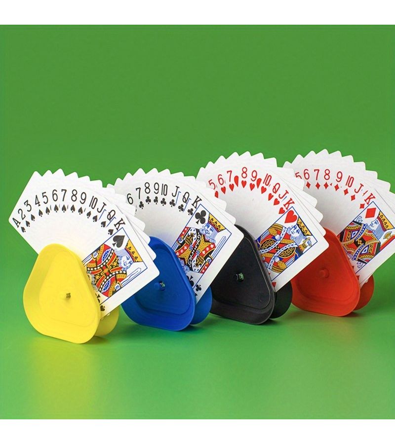 1 Set Triangle Clip Card Holder Hands Free Poker Game Accessories Gift - Image 5