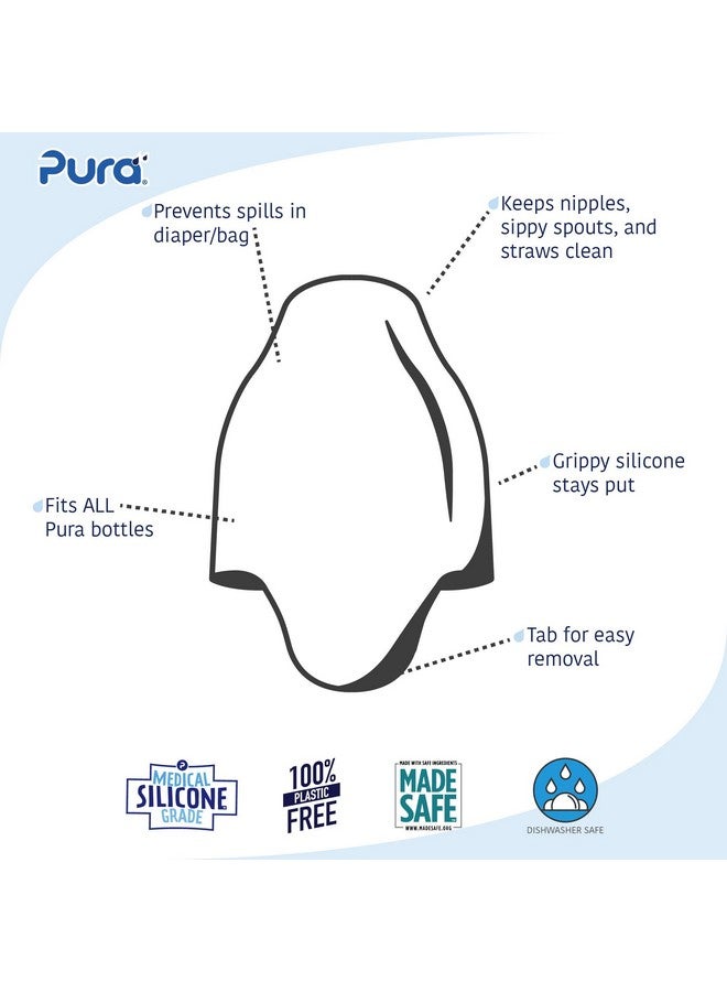 Pura Kiki Nipple/Spout Silicone Travel Covers - Pura Lids Compatible | Plastic-Free, Medical Grade, MadeSafe Certified | Prevents Leaks & Spills, Secure Fit | 2-Piece - Image 1