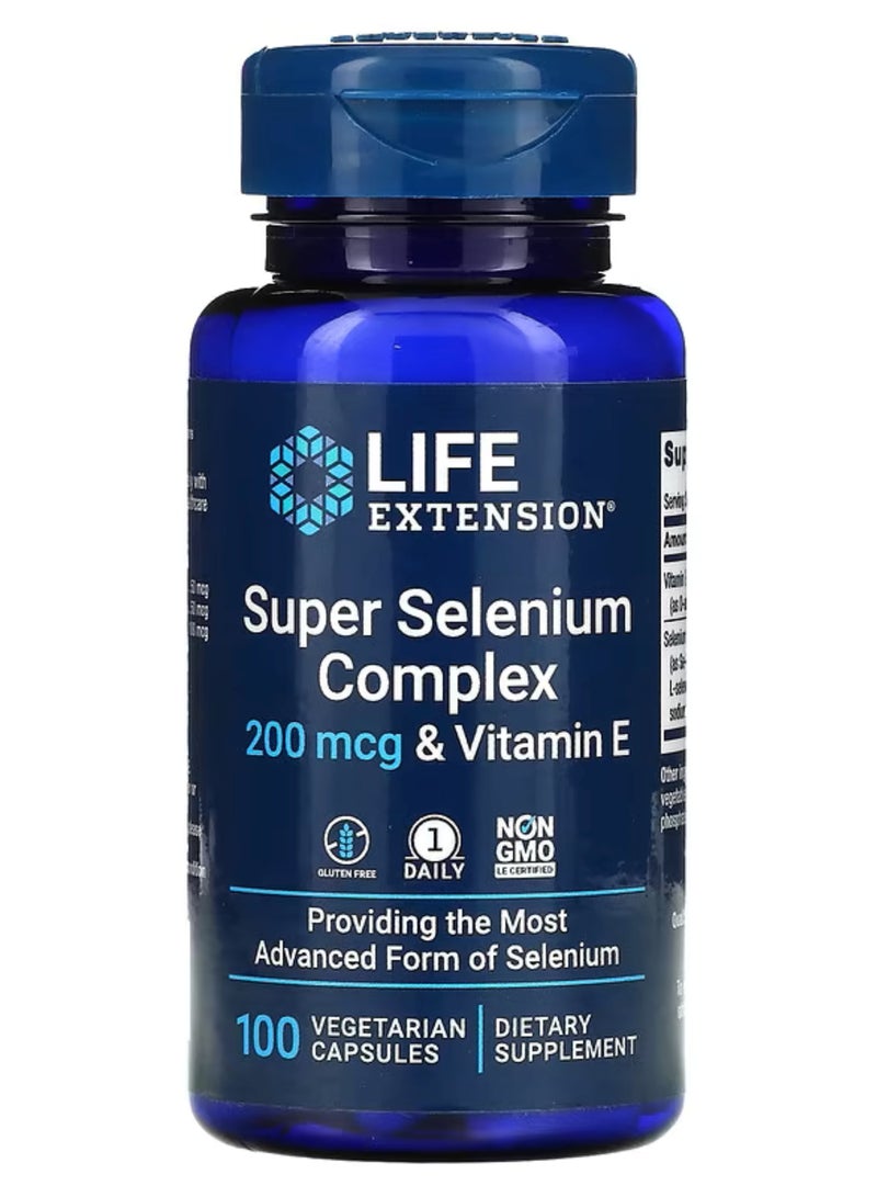 لايف إكستنشن لايف إكستانشن‏, مركب سيلينيوم فائق وفيتامين هـ، 200 مكجم، 100 كبسولة نباتية
