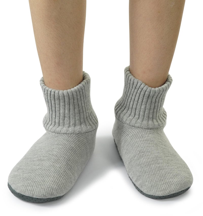 BenSorts Womens Slipper Socks with Grippers Warm House Indoor House Cozy Socks Gift 2 Pairs Dark Grey Khaki Size 8.5 9.5 10.5 - Image 2