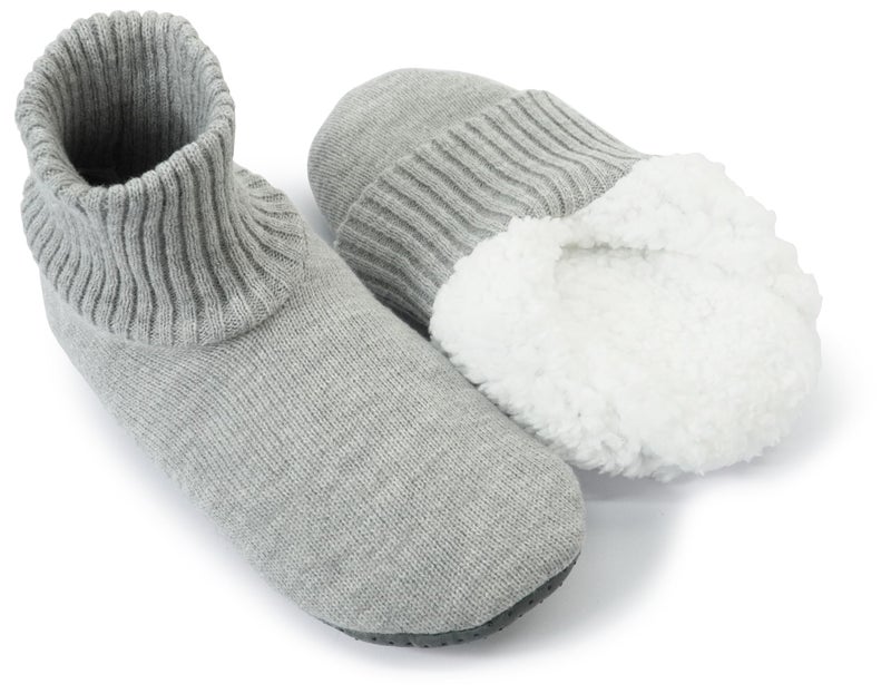 BenSorts Womens Slipper Socks with Grippers Warm House Indoor House Cozy Socks Gift 2 Pairs Dark Grey Khaki Size 8.5 9.5 10.5 - Image 3