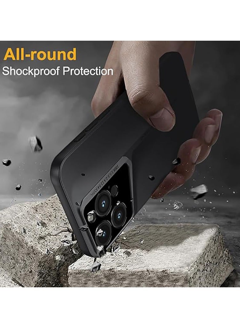 QIRG Case for iPhone 16 Pro Max, Blade Design, Ultra-Thin Military-Grade Shockproof Case, Matte Skin Feeling Back -Black - Image 3