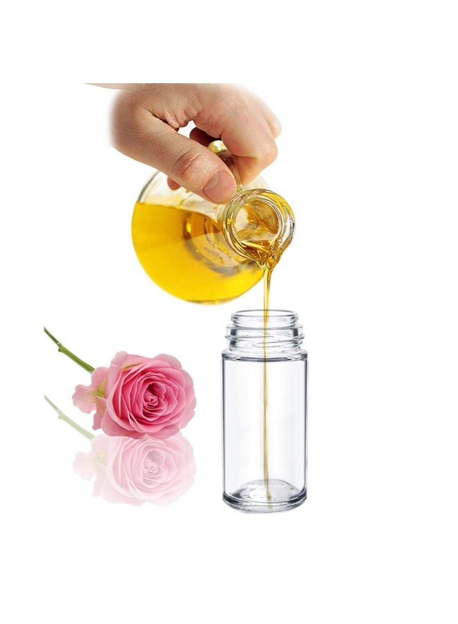 4PCS 30ml زجاجات الأسطوانة الزيت الأساسي ، زجاجات الزجاج الواضح القابلة لإعادة التعبئة الفارغة على زجاجات الأسطوانة العطور مع كرات الأسطوانة البلاستيكية والأغطية السوداء - Image 5