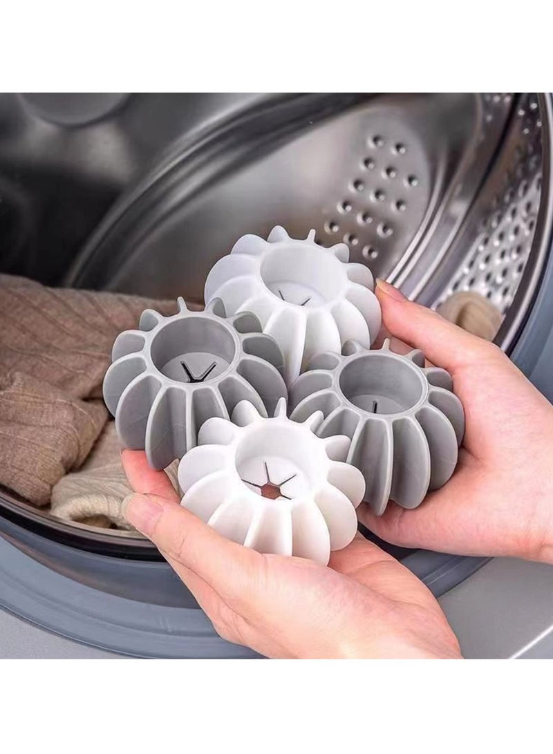 SYOSI 10 كرات مجفف سيليكون، كرات مجفف قابلة لإعادة الاستخدام لمكافحة تشابك الملابس وتنظيف عميق معطر طبيعي لتقليل تجاعيد الملابس (رمادي، أبيض) - Image 5