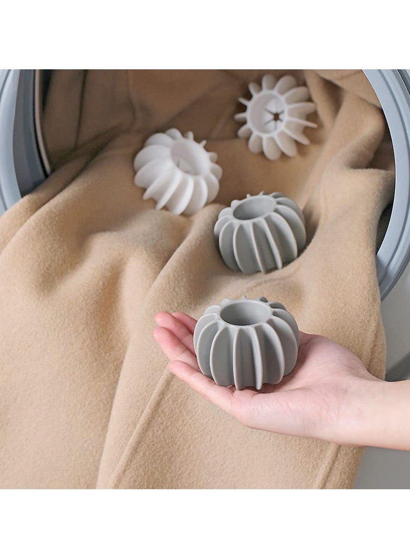 SYOSI 10 كرات مجفف سيليكون، كرات مجفف قابلة لإعادة الاستخدام لمكافحة تشابك الملابس وتنظيف عميق معطر طبيعي لتقليل تجاعيد الملابس (رمادي، أبيض) - Image 3