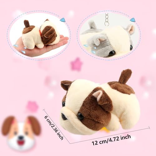 Cotiny 16 Pieces Cute Stuffed Dog Toy 4 inch Mini Plush Toy Puppy Stuffed Animals Pendant for Birthday Party Ornaments Stuffed Doll Keychain Home Decoration 4 colors - Image 5