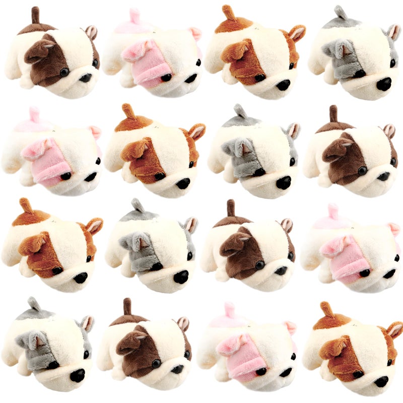 Cotiny 16 Pieces Cute Stuffed Dog Toy 4 inch Mini Plush Toy Puppy Stuffed Animals Pendant for Birthday Party Ornaments Stuffed Doll Keychain Home Decoration 4 colors - Image 3