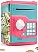 Playsheek Piggy Bank for Girls Boys Large Electronic Money Coin Banks with Password Protection Automatic Paper Money Scroll Saving Box Great Gift for KidsPinkBlue - Image 2
