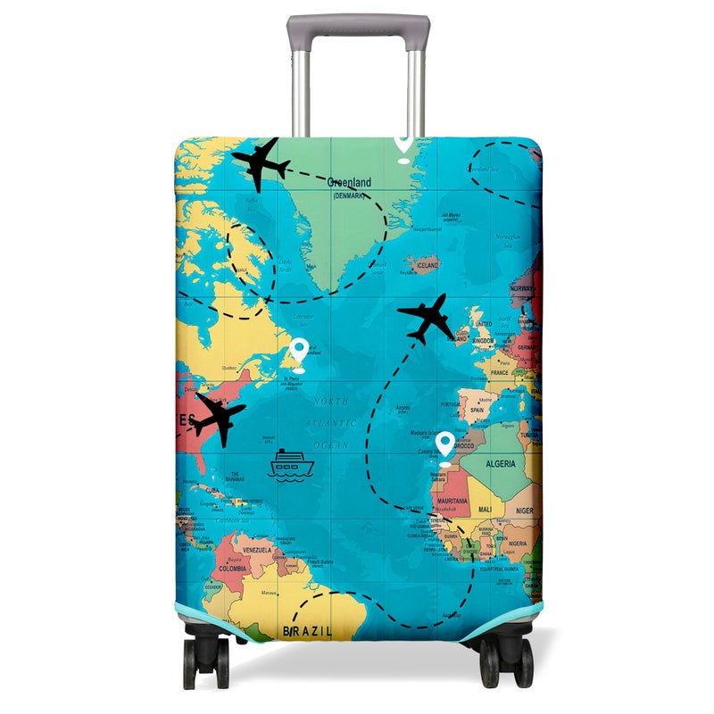 PtRug Travel Luggage Cover Suitcase Protector Fits 1832 Inch Wheel Covers PatternedTravel Related Items Flower Luggage Protector Elastic M - Image 2