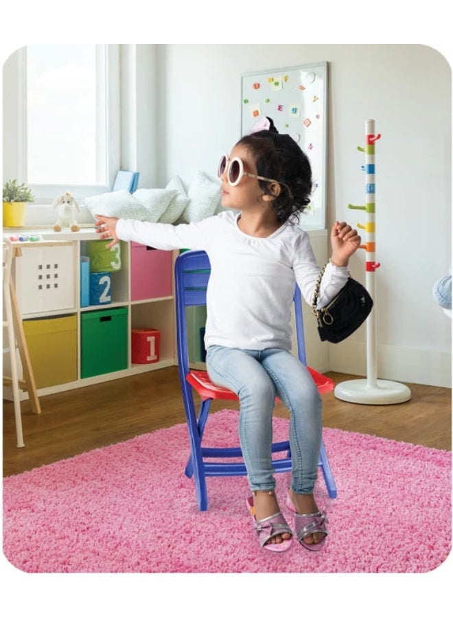 Max Foldable Kids Chair, Lightweight Portable Plastic Children's Folding Seat, Purple, 56 x 31 x 33 cm - Image 2