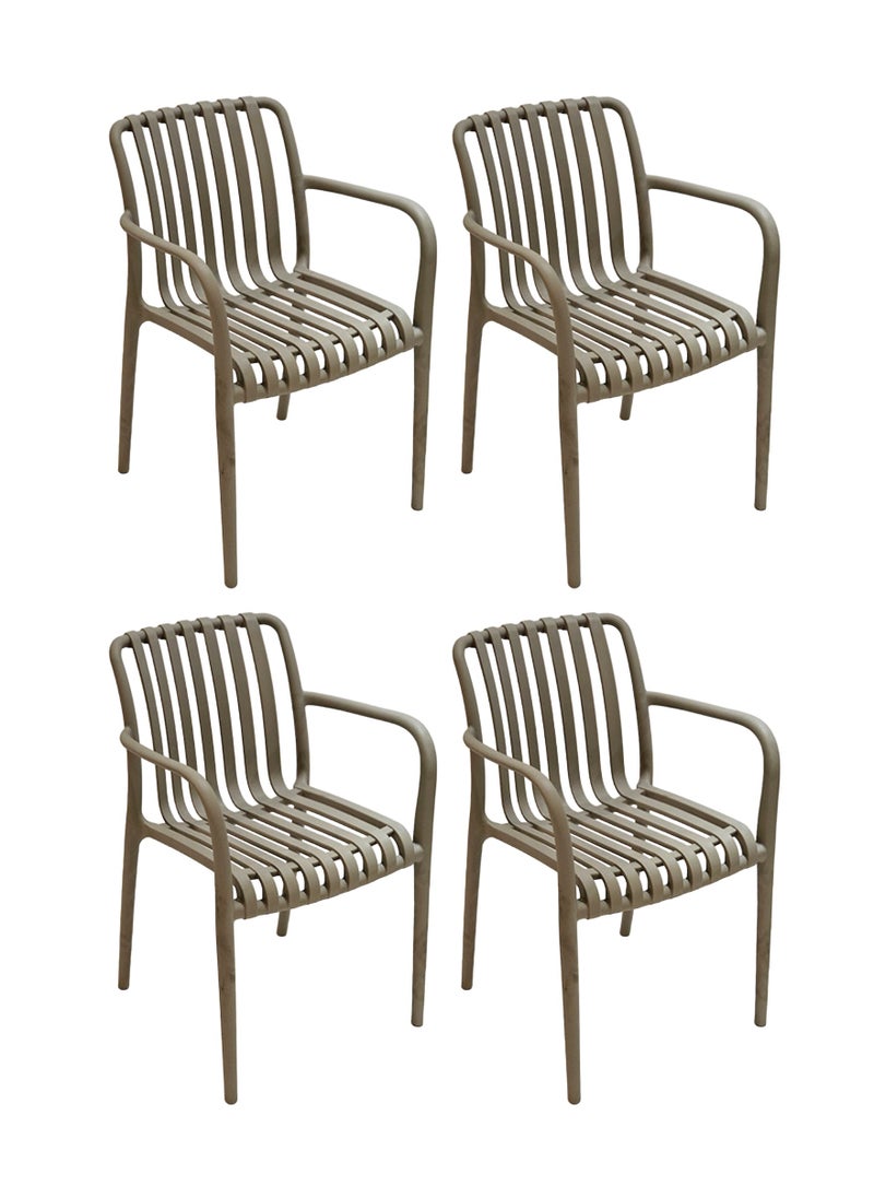 Living - Set of 4 piece Stackable outdoor modern hotel plastic restaurant dining chair chairs for events coffee shop - Image 1