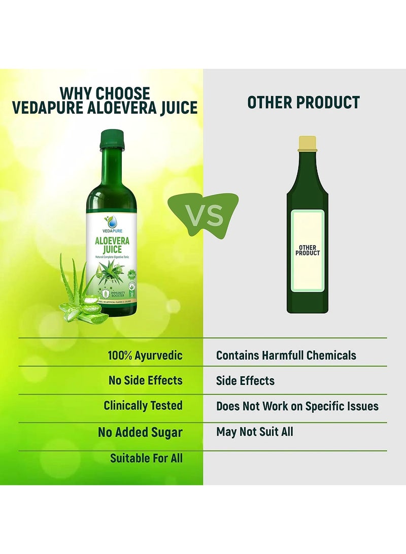 VEDAPURE VEDAPURE Natural Aloe Vera Juice For Immunity Booster | Sugar Free | Digestion Herbal Juices | With Minerals & Vitamin A, E, C, | Boost Metabolism | Helps in Skin, Hair & Nails Care | (500 ML)  - Image 5