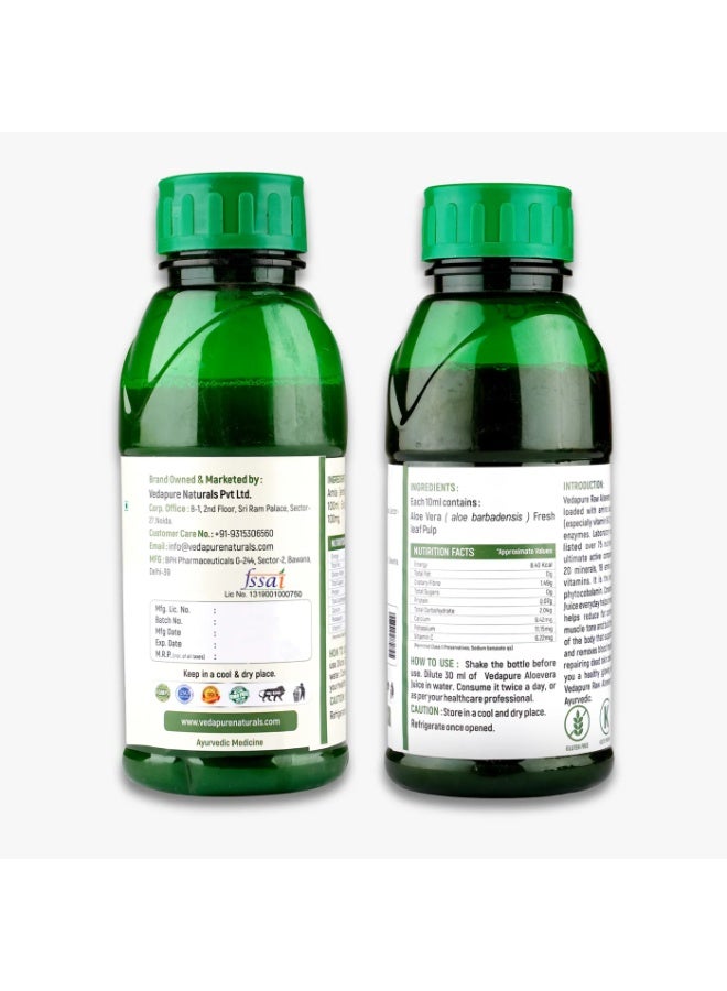 VEDAPURE Natural Aloe Vera Juice For Immunity Booster | Sugar Free | Digestion Herbal Juices | With Minerals & Vitamin A, E, C, | Boost Metabolism | Helps in Skin, Hair & Nails Care | (500 ML) - Image 4