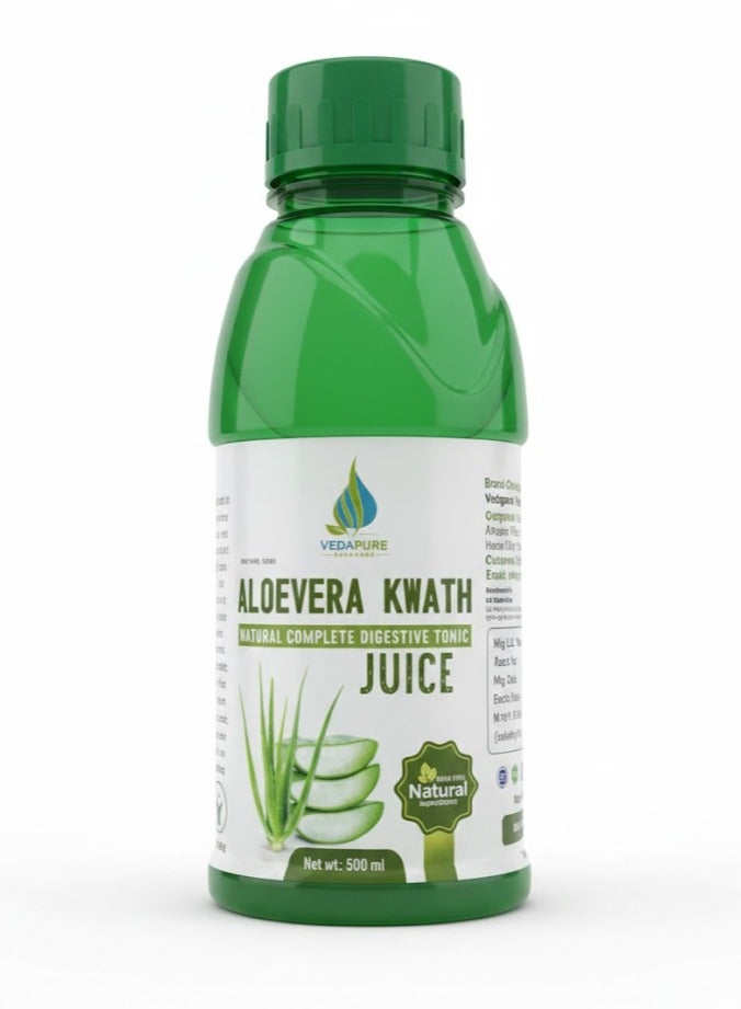 VEDAPURE Natural Aloe Vera Juice For Immunity Booster | Sugar Free | Digestion Herbal Juices | With Minerals & Vitamin A, E, C, | Boost Metabolism | Helps in Skin, Hair & Nails Care | (500 ML) - Image 1