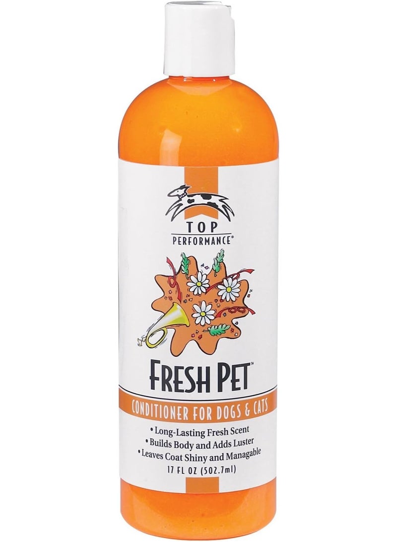 Top Performance Fresh Pet Conditioner to Reduce Mats and Tangles, 17 Oz. Size – Conditioning Formula Gives Coats Sheen - Image 1