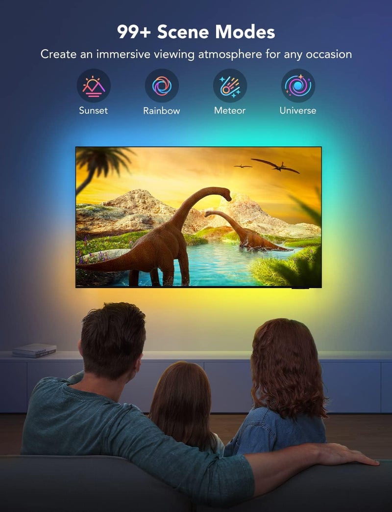 Govee TV LED Backlight, RGBIC Smart LED Strip Lights for 55-65 Inch TVs, Bluetooth and Wi-Fi APP Control, Works with Alexa & Google Assistant, Music Sync, 99+ Scene Modes, Adapter - Image 5