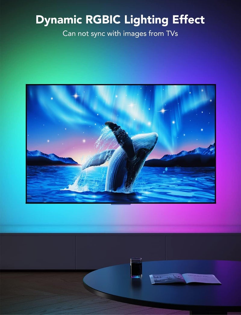 Govee TV LED Backlight, RGBIC Smart LED Strip Lights for 55-65 Inch TVs, Bluetooth and Wi-Fi APP Control, Works with Alexa & Google Assistant, Music Sync, 99+ Scene Modes, Adapter - Image 2