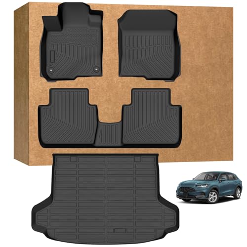 JAOGAUS Floor Mats & Cargo Liner for Honda HR-V 2023-2026 (Gasoline & Hybrid) | Acura ADX 2025 2026, All Weather TPE Custom Fit HRV Floor for Honda, Waterproof Non-Slip 1st & 2nd Row & Trunk Mat - Image 1