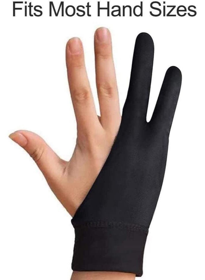 Generic 1-Piece Artist Smudge Guard Glove with Two Fingers for Graphics Tablet Painting Drawing Medium  - Image 2
