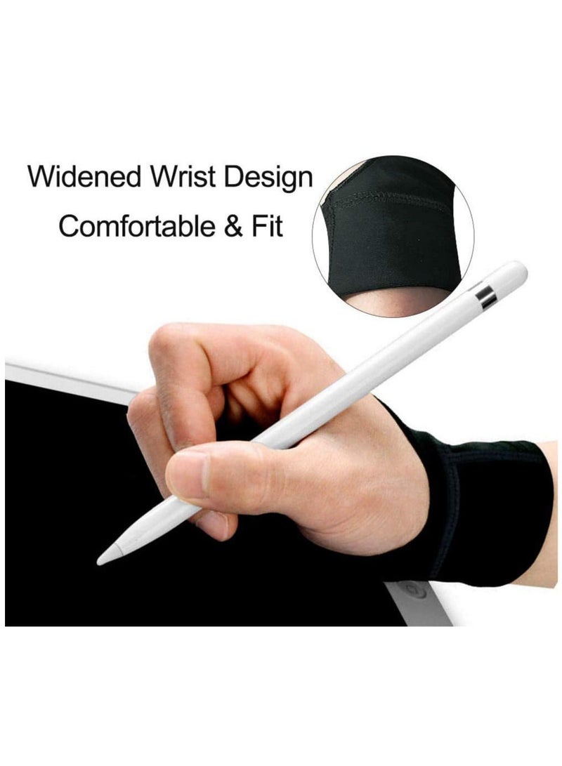 Generic 1-Piece Artist Smudge Guard Glove with Two Fingers for Graphics Tablet Painting Drawing Medium  - Image 4
